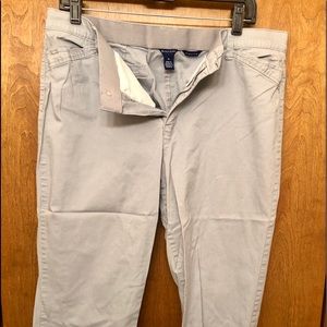 Cropped gray stretch waist pants size 14